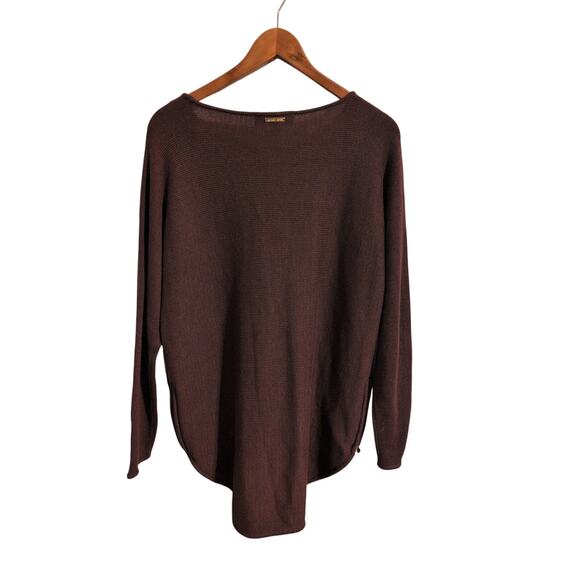 Ralph Lauren Maroon Tunic Sweater with Gold Side Zippers – Women’s Medium - Picture 4 of 5